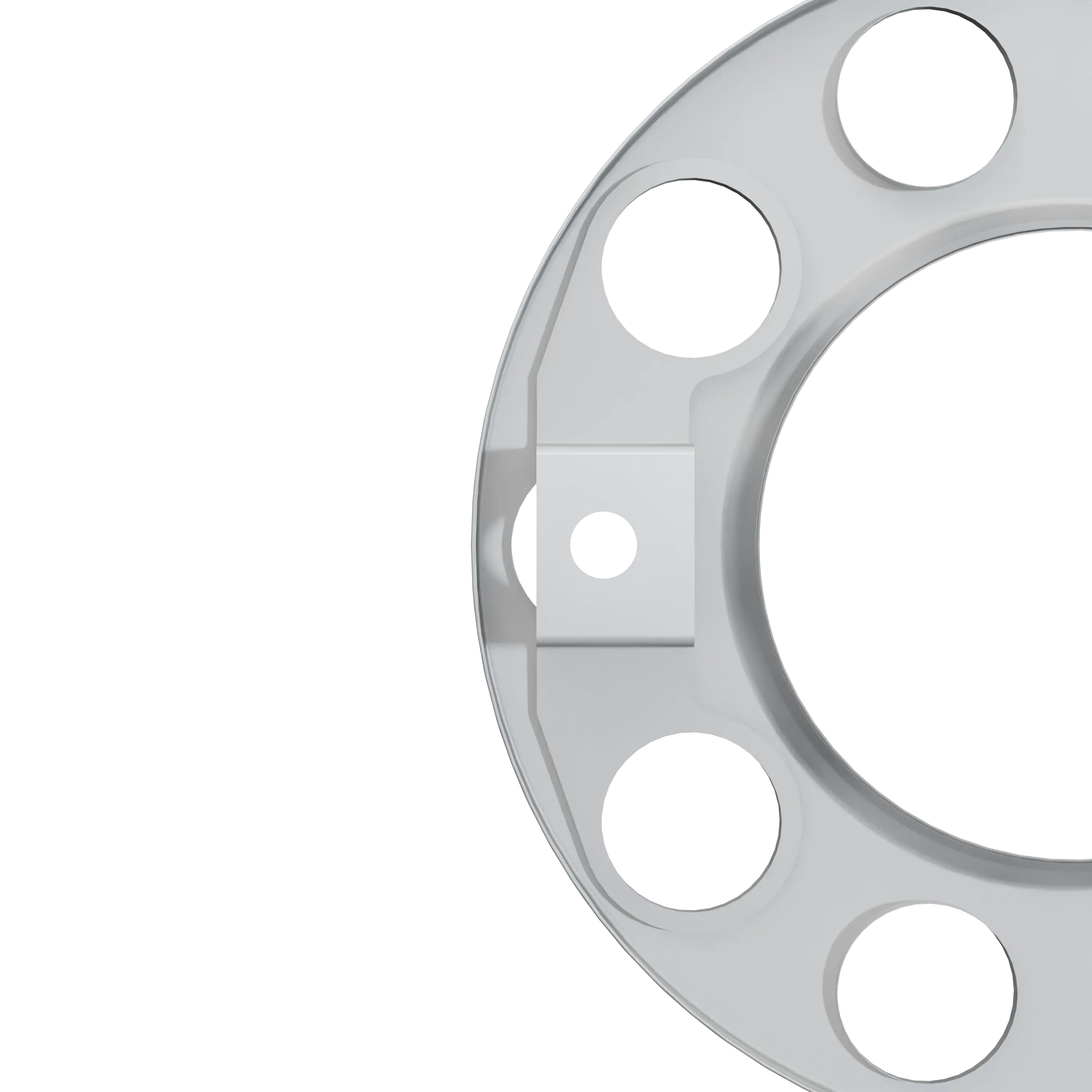 Open Center Wheel Trim 10 Stud Silver
