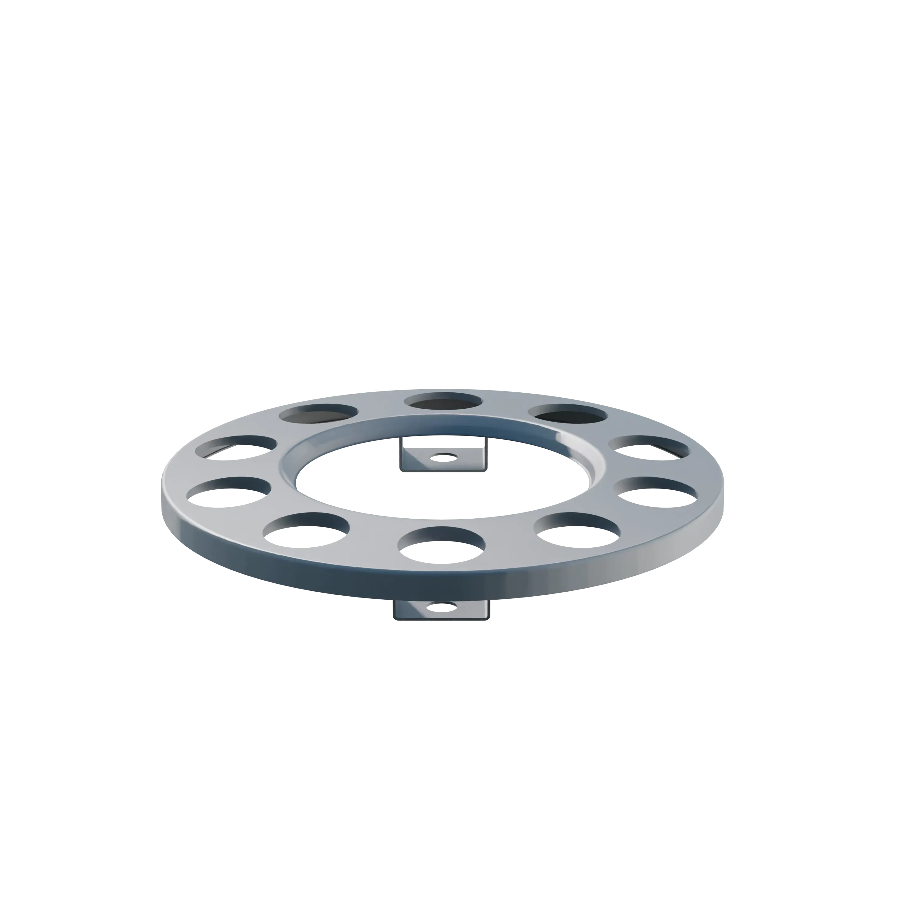 Open Center Wheel Trim 10 Stud Silver