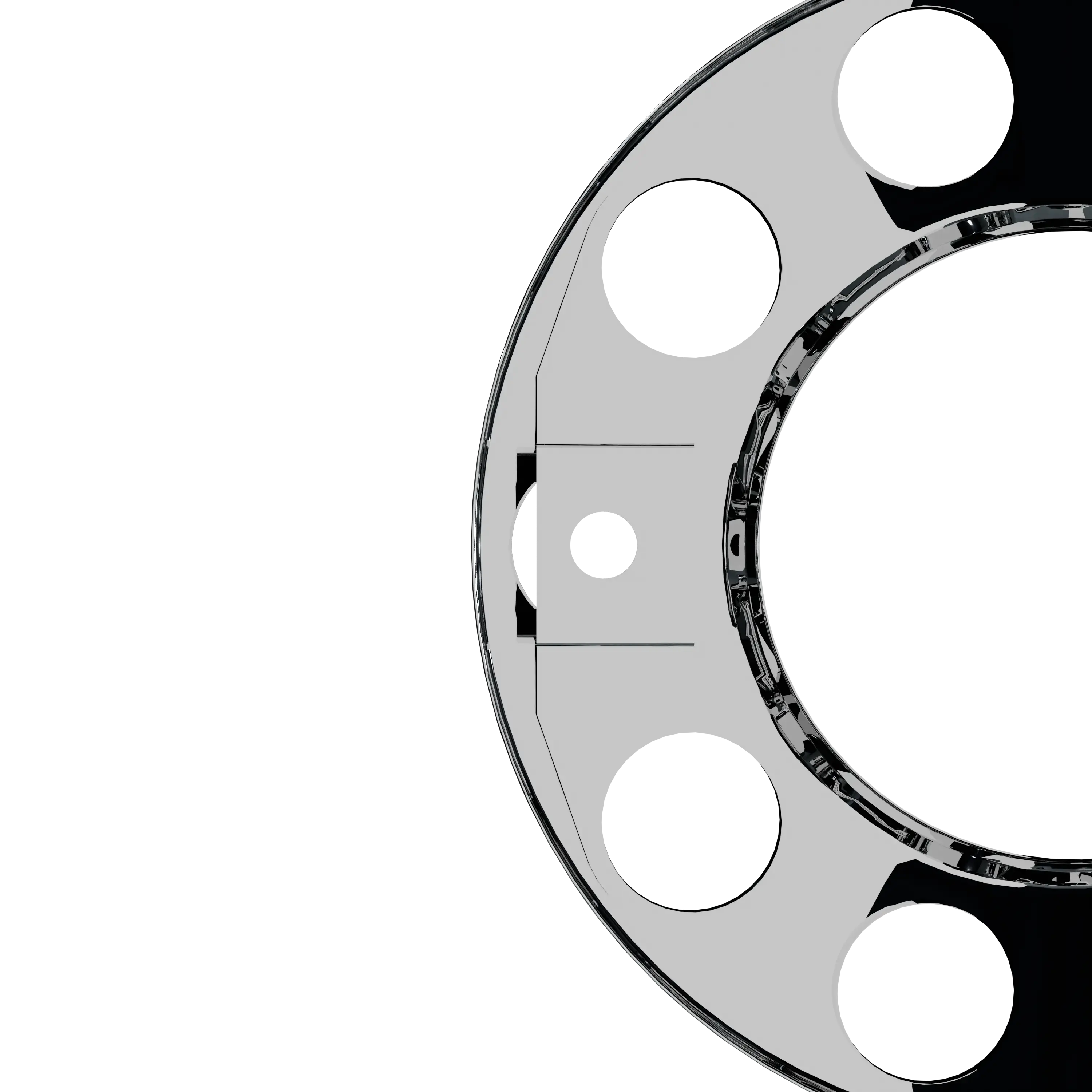 Open Center Wheel Trim 10 Stud Stainless Steel