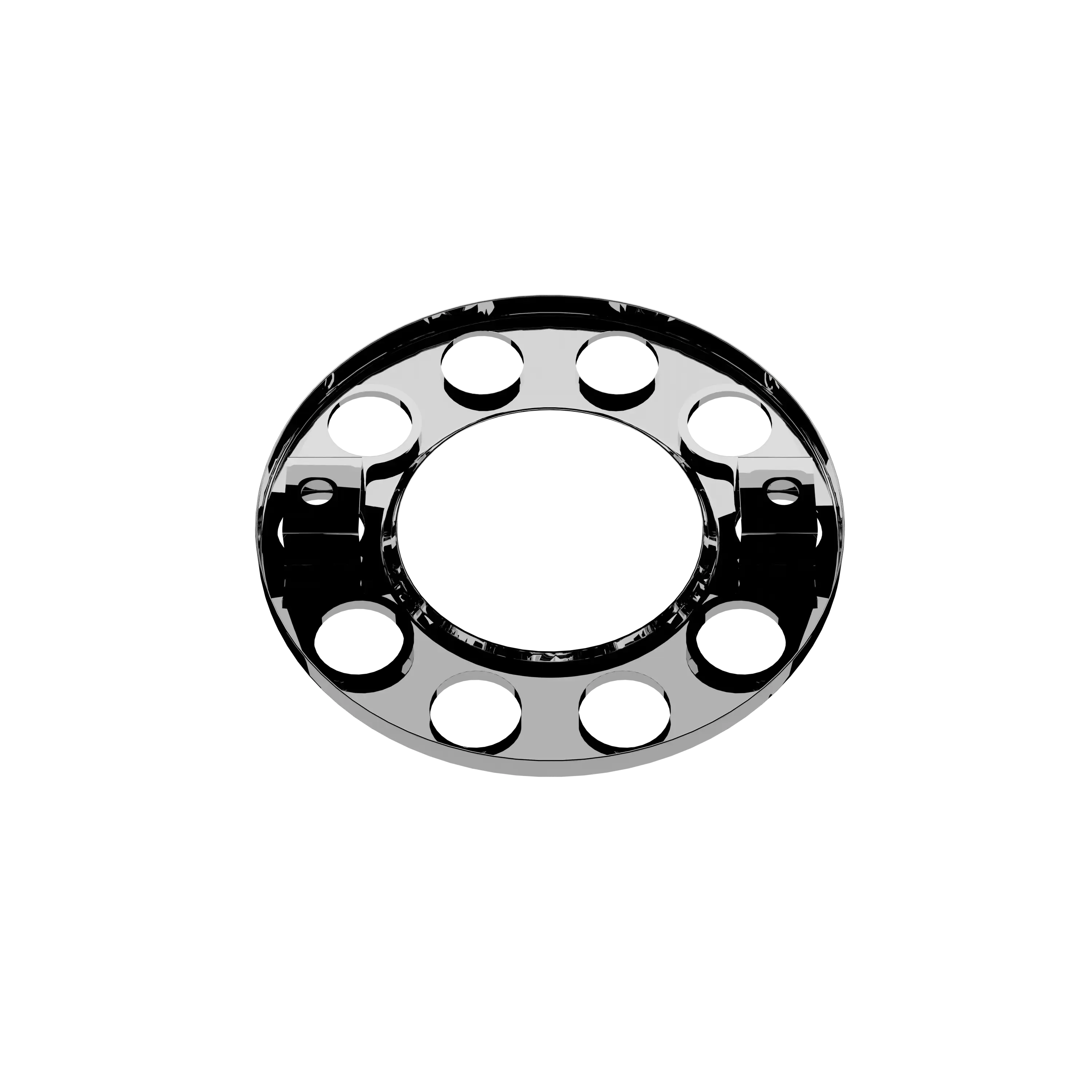 Open Center Wheel Trim 10 Stud Stainless Steel