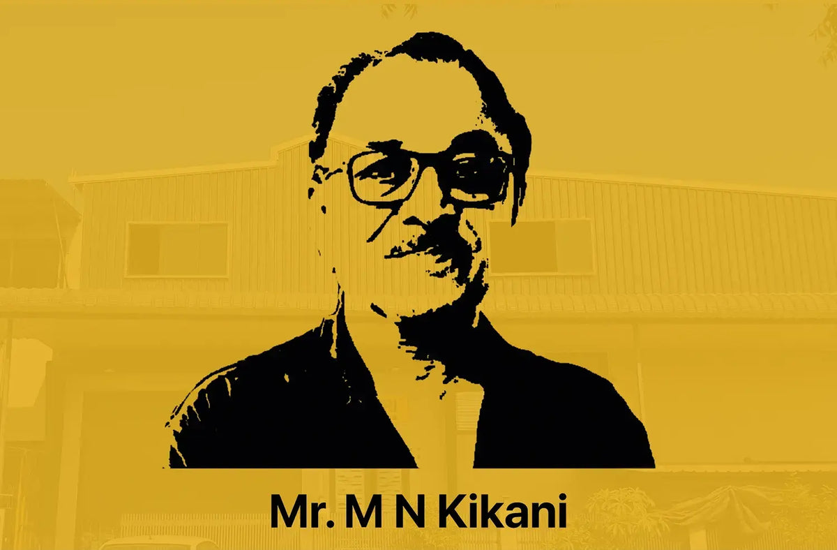 Portrait of Basuri founder Mr. M. N. Kikani