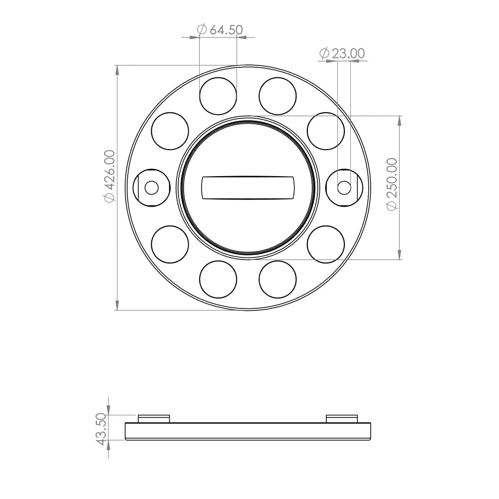 Close Center Wheel Trim 10 Stud Black from Basuri Automotive