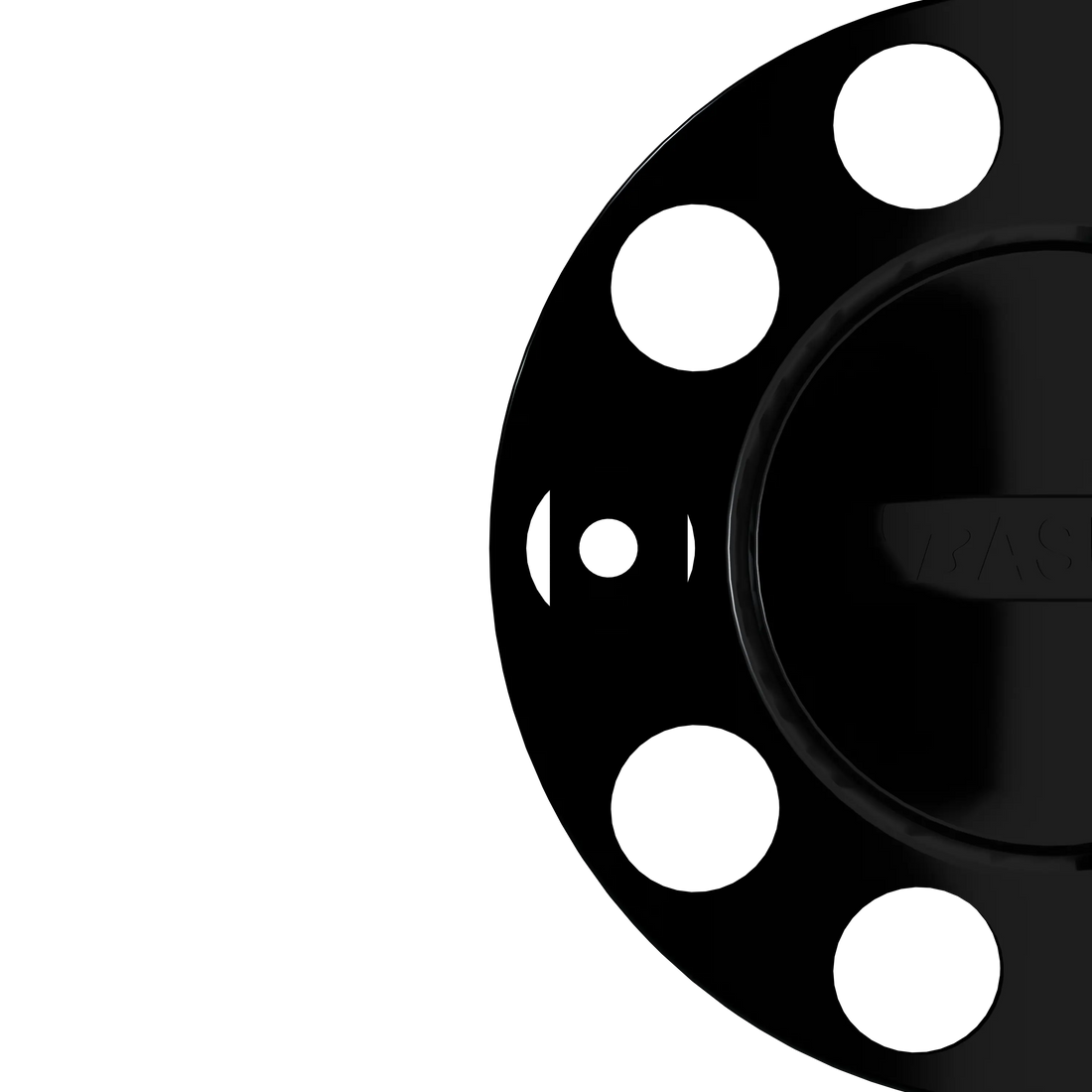 Close Center Wheel Trim 10 Stud Black