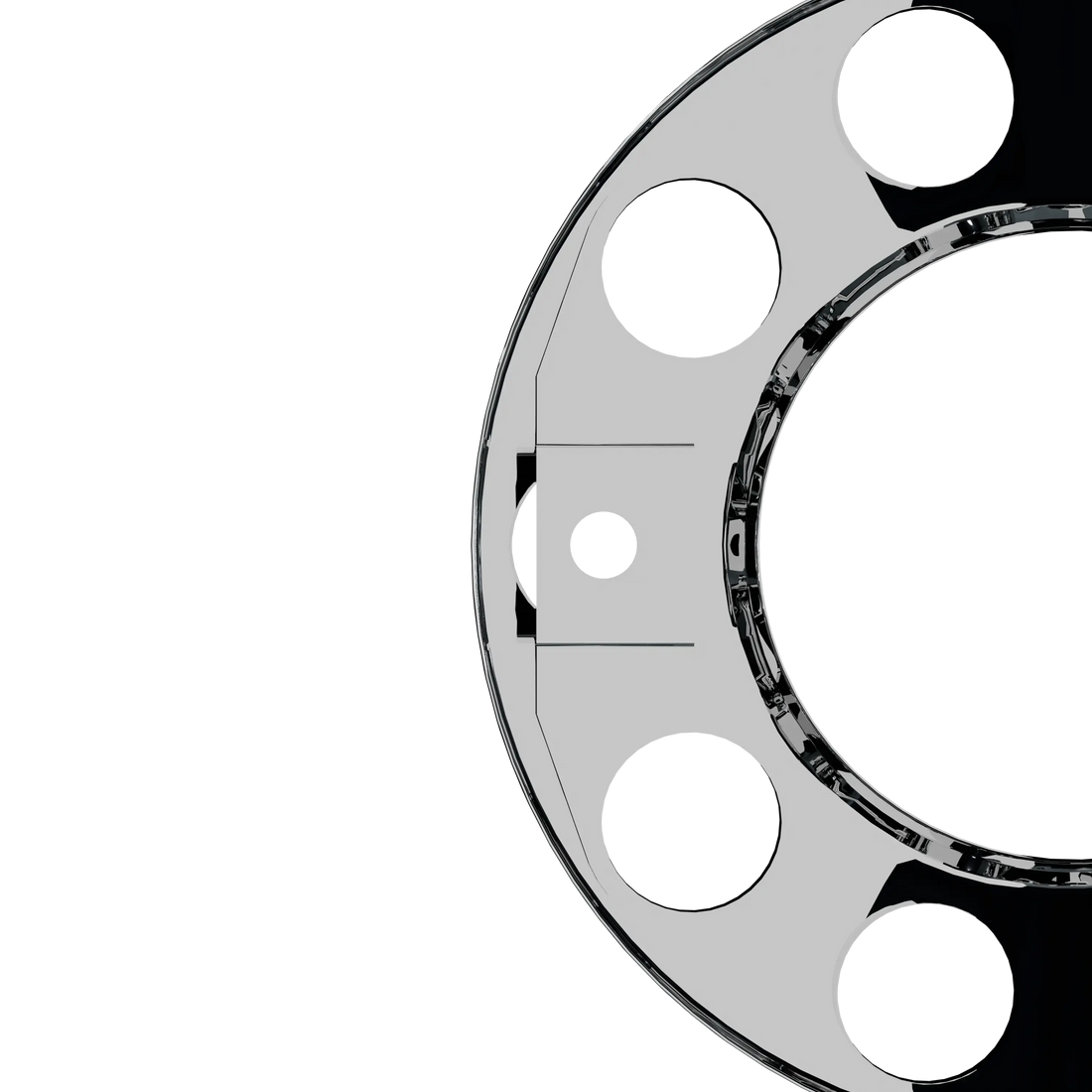 Open Center Wheel Trim 10 Stud Stainless Steel
